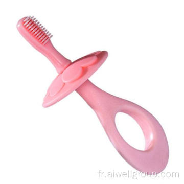 Brosse à dents en silicone de fleur de bébé douce